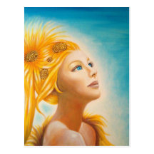 Soliahma, femme-soleil carte postale