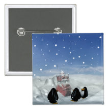 Sommeil avec le bouton de pingouins badge avec épingle