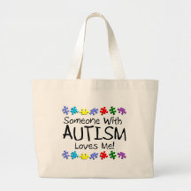 Somone avec l'autisme m'aime (pp) sacs de toile
