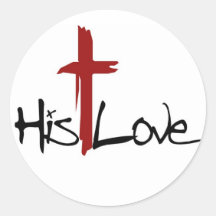Son logo de croix d'amour adhésif rond