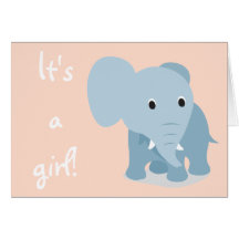 Son un faire-part de naissance bleu d'éléphant de  cartes