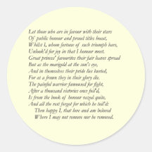 Sonnet # 25 par William Shakespeare Adhésif