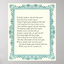 Sonnet # 4 par William Shakespeare Affiche