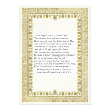Sonnet de Shakespeare # 18 Cartons D'invitation