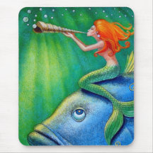 Sonnez votre sirène de coquillage ! Art Mousepad d Tapis De Souris