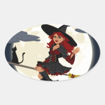 Sorcière de Halloween Autocollants