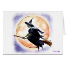 Sorcière de Halloween Carte De Vœux