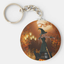 Sorcière de Halloween d'automne Porte-clef