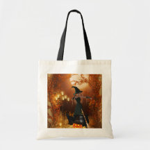 Sorcière de Halloween d'automne Sac En Toile