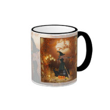 Sorcière de Halloween d'automne Tasse