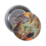 Sorcière de Halloween - une nuit effrayante - art  Badges Avec Agrafe