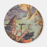 Sorcière de Halloween - une nuit effrayante - art  Magnets Pour Réfrigérateur