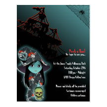 Sorcière de Lil dans l'invitation de Halloween de  Cartes Postales