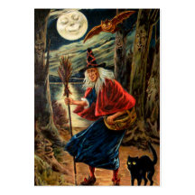 Sorcière la nuit Halloween Modèle De Carte De Visite