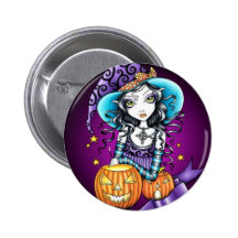 Sorcière magique de citrouille de Lisa HALLOWEEN Badges Avec Agrafe