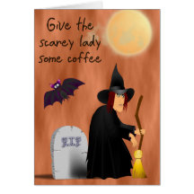 Sorcière Scarey avant carte de voeux de café