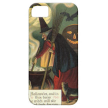 Sorcière vintage de Halloween remuant le chaudron  Coque Case-Mate iPhone 5