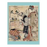 Sortie de ressort par Teisai, Hokuba Ukiyoe Carte Postale