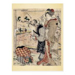 Sortie de ressort par Teisai, Hokuba Ukiyoe Cartes Postales