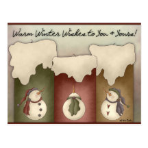 Souhaits chauds d'hiver à vous et au vôtre carte p