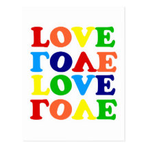Soupe Valentine à alphabet d'arc-en-ciel d'amour Cartes Postales