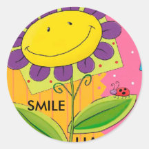 SOURIRE AUTOCOLLANTS RONDS