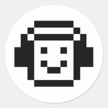 Sourire d'écouteurs adhésif rond