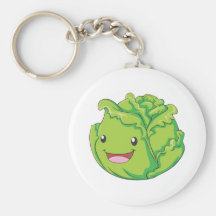 Sourire végétal de chou heureux porte-clef
