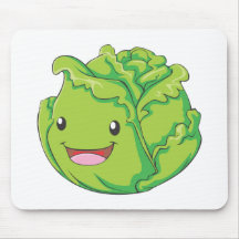 Sourire végétal de chou heureux tapis de souris