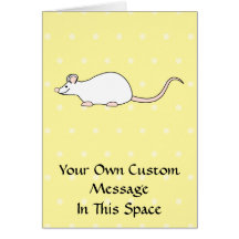 Souris de blanc d'animal familier. Fond jaune de p Carte