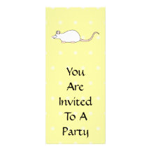 Souris de blanc d'animal familier. Fond jaune de p Faire-parts