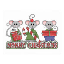 Souris de Joyeux Noël Carte Postale