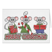 Souris de Joyeux Noël Cartes De Vœux