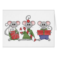 Souris de Noël Carte De Vœux