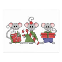 Souris de Noël Cartes Postales