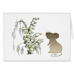 Souris et muguet mignons cartes
