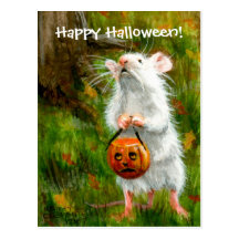 Souris Halloween heureux ! Carte postale