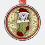 Souris mignonne de Noël en ornement de bas