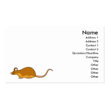 Souris rouge et bronzage d'animal familier cartes de visite personnelles