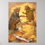 Souris vintage de pays, la fable d'Ésope de souris Affiche