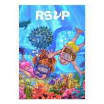 Sous la carte de la partie RSVP de mer Invitation Personnalisée