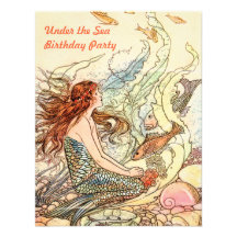 Sous la fête d'anniversaire de sirène d'invitation