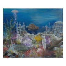 Sous la mer ruine la peinture dessus photographies d’art