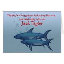 Sous les cartes de note de requin de mer cartes