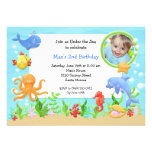 Sous l'invitation de fête d'anniversaire de mer
