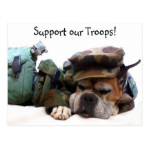 Soutenez notre carte postale militaire de boxeur d