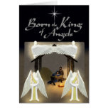 Soutenu le roi de la carte de Noël d'anges
