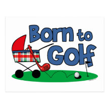 Soutenu pour jouer au golf carte postale