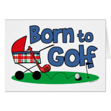 Soutenu pour jouer au golf cartes de vœux