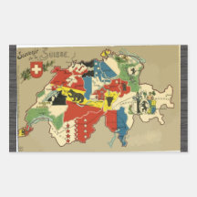 Souvenir De La Suisse, cru Autocollants En Rectangle